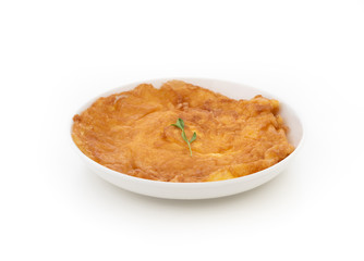 Omelet on isolate white background