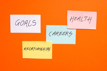 Goals in careers, health and relationships
