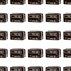 Obraz premium timer vector seamless pattern