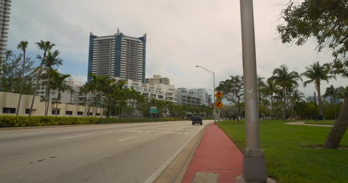 motion video Miami Beach Collins Avenue approaching 63rd Street
