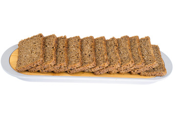 Sliced rye bread with sunflower seeds