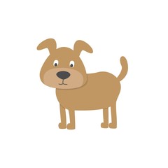 Cute dog on white background. Vector illustration.
