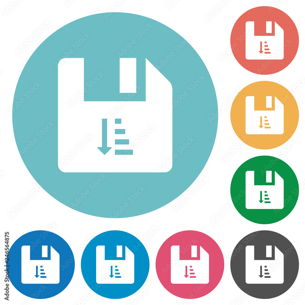 Poster ascending file sort flat round icons