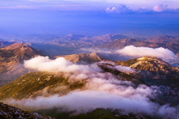 Lovcen Mountains National park at sunset - Montenegro