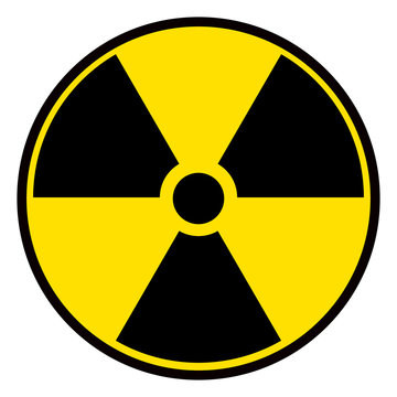 Black and yellow sign of radiation. Icon, illustration or element of your design.