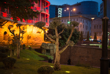 Tbilisi center night streets