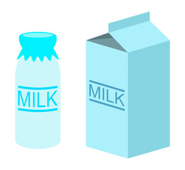 牛乳瓶と牛乳パック