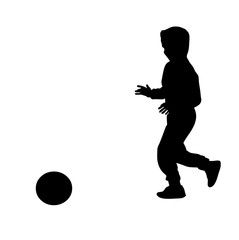 Silhouette of a boy with ball
