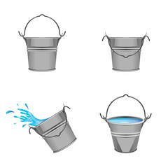 Effet d'eau - seau en m&eacute;tal 1