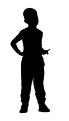 Stock Silhouette of little boy