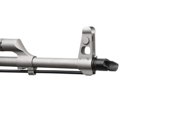 Modern automatic rifle isolated on white