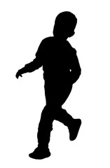 Fototapeta na wymiar Silhouette of child running silhouette