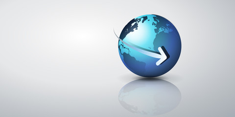 Earth Globe Design - Global Business, Technology, Globalization Concept, Vector Design Template 