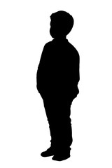 Stock Silhouette of little boy