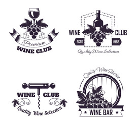 Obraz premium Wine club house logo templates or winemaking bar shop label set.
