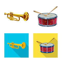 Vector design of music and tune logo. Set of music and tool stock symbol for web.