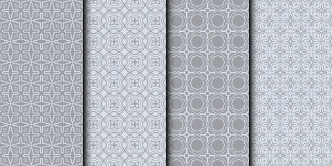 Set of Geometric background. vector geometrical seamless pattern. For your design, wallpaper, wrapping. Grey color