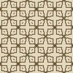 Retro ornament. modern square geometric pattern. Seamless vector illustration. for interior design, printing, wallpaper, fill pattern. beige color