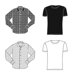 Vector design of man and clothing symbol. Collection of man and wear stock symbol for web.
