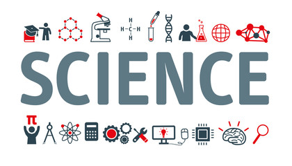 Fototapeta premium Banner of science vector icons
