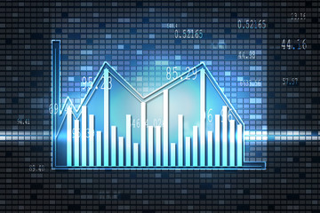 2d rendering Stock market online business concept. business Graph 
