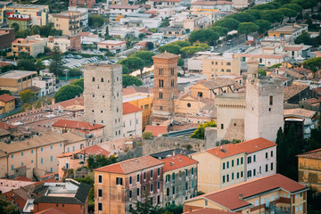Fototapeta premium Terracina, Italy. Cityscape With Tower Of Cathedral Of San Cesareo 
