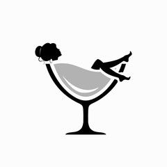 girls on glass silhouette