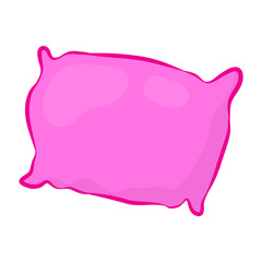 pink pillow isolated illustration on white background