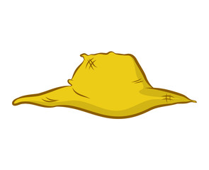 straw hat isolated illustration on white background