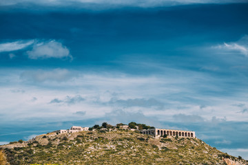 Terracina, Italy. Platform Of Sanctuary And Temple Of Jupiter Anxur