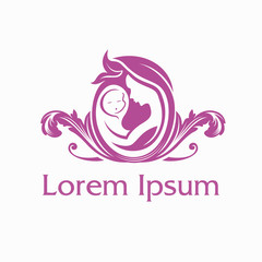 mom and baby silhouette