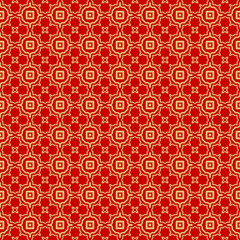 Modern Stylish Geometry Seamless Pattern Art Deco Background. Luxury Texture For Wallpaper, Invitation. Vector Illustration. Red gold color