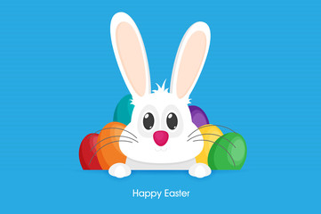 Vector illustration Easter bunny in flat style
