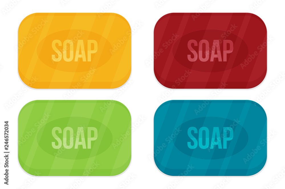 Poster vector cartoon flat style rectangular soap vector icon