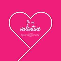 Valentines day card with heart. Vector illustration.