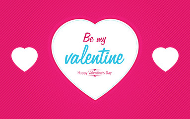 Valentines day card with heart. Vector illustration.