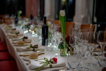table set for wedding