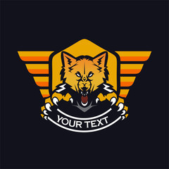 wolf logo design vector template