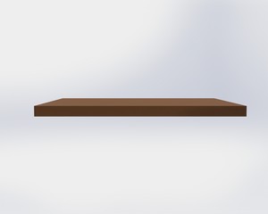 Wood floor for placing objects on white background illustration 3d  