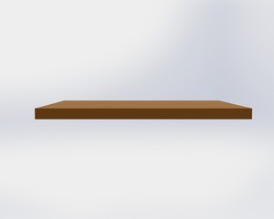 Wood floor for placing objects on white background illustration 3d  