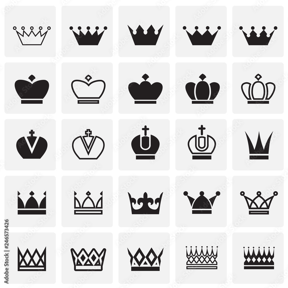 Fototapete crown set on squares background for graphic and web design, modern simple vector sign. internet conc