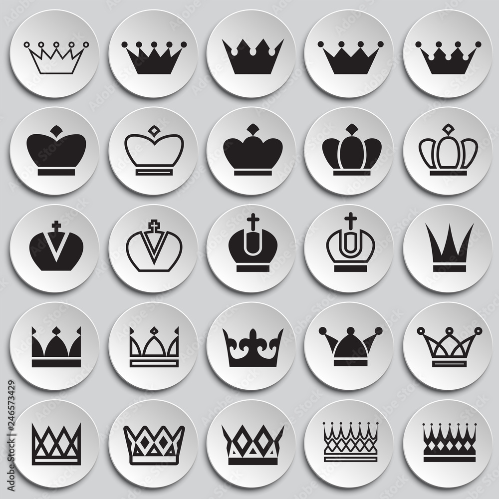 Fototapete crown set on plates background for graphic and web design, modern simple vector sign. internet conce