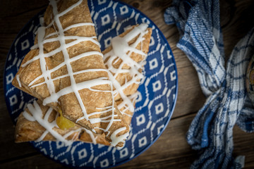 French pastry with pudding.