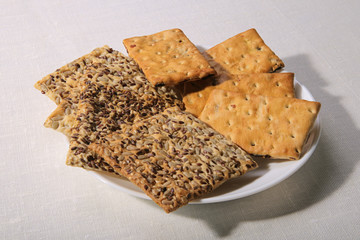 Tasty cookies of different types. Two kinds of biscuit.