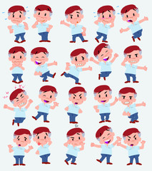 Fototapeta premium Cartoon character businessman in casual style. Set with different postures, attitudes and poses, doing different activities in isolated vector illustrations.