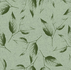 Abstract seamless pattern with leaves and flowers Background with flowers grunge texture