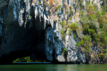 Tam Lod Cave. Phang Nga Bay, Andaman Sea, Thailand, Asia