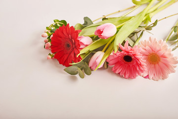flowers on a white background for valentine's day february 14 or mother's day