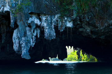 Tam Lod Cave. Phang Nga Bay, Andaman Sea, Thailand, Asia