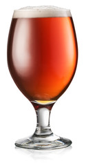 Beer pouring process. Filling a mug with a beer. File contains clipping path.